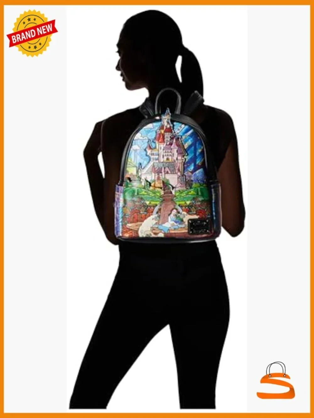 Officially Licensed Disney Beauty and the Beast Belle Castle Mini Backpack Faux